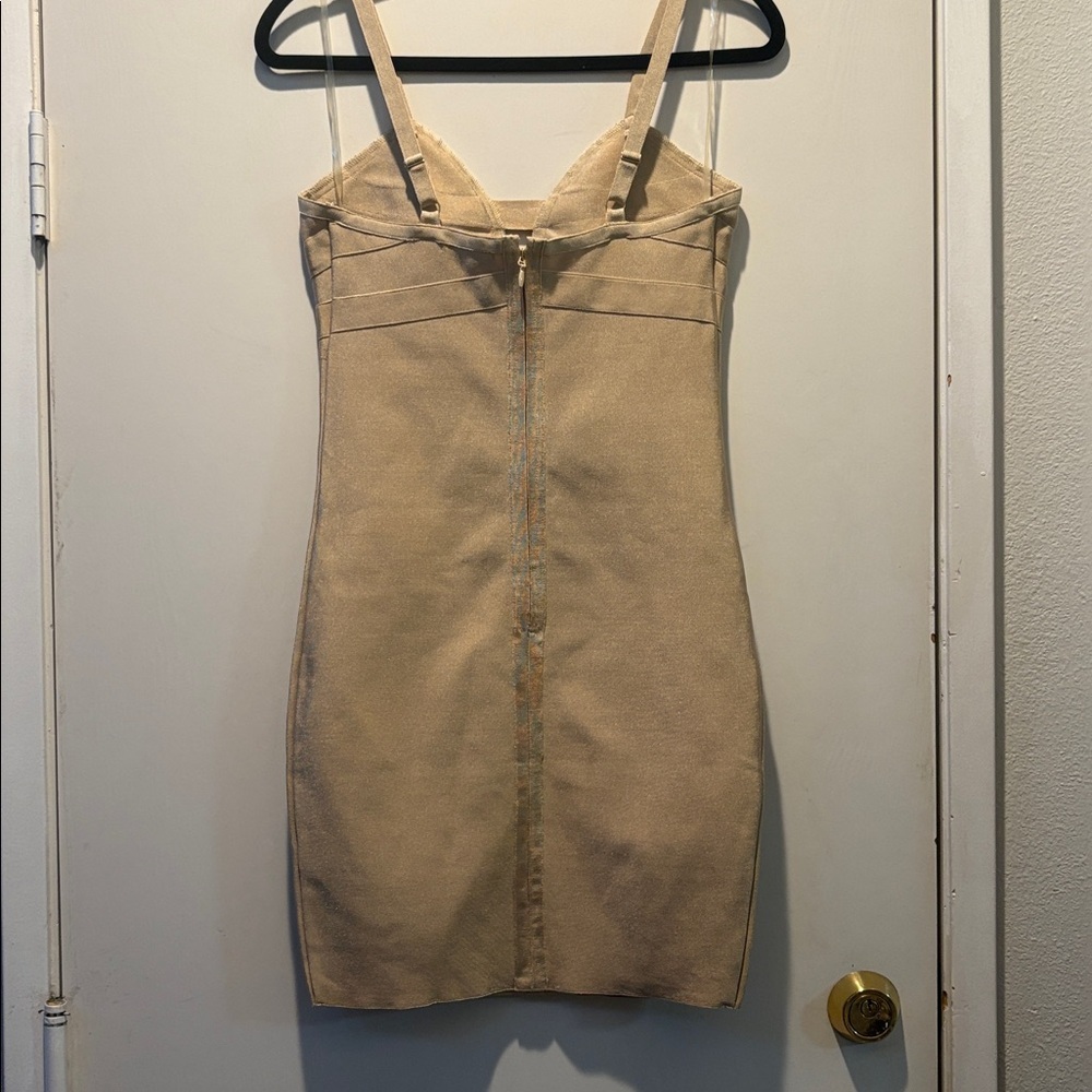 Wow Couture Beige Bodycon Dress - Picture 4 of 4